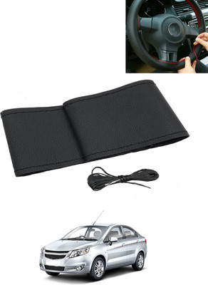 AYW Hand Stiched Steering Cover For Chevrolet Sail(Black, Leatherite)