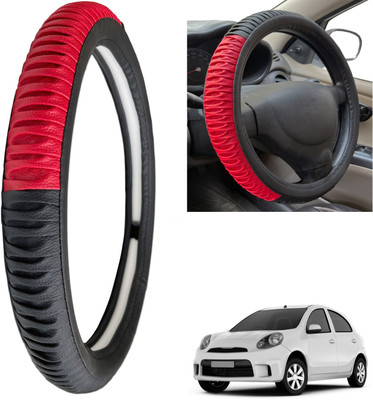 PEEPS STORE Steering Cover For Nissan Micra(Black, Leatherite)