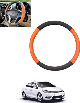 monolive Steering Cover For Renault Fluence(Tan, Black, Leatherite)