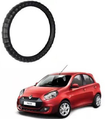 OOLTAH PAHIYA Hand Stiched Steering Cover For Renault Pulse(Black, Leatherite)