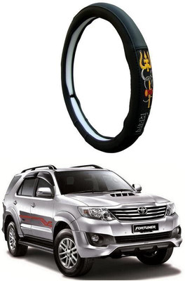 AUTO PEARL Steering Cover For Toyota Fortuner(Black, Leatherite)