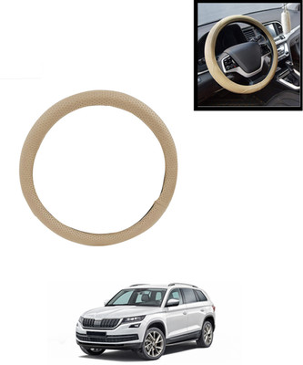 AYW Steering Cover For Skoda Universal For Car(Beige, Leatherite)