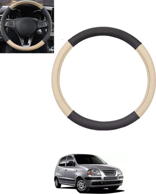ABJD Steering Cover For Hyundai Universal For Car(Beige, Black, Leatherite)
