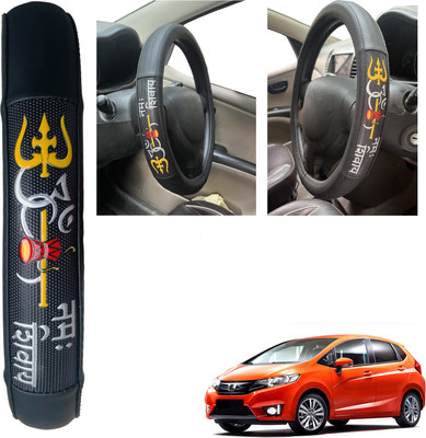 PEEPS STORE Steering Cover For Honda Jazz(black, Leatherite)