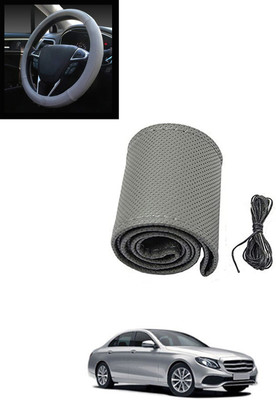MATIES Hand Stiched Steering Cover For Mercedes Benz E220(Grey, Leatherite)