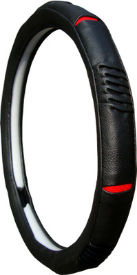 AUTO PEARL Steering Cover For Skoda Superb(Black Red, Leatherite)