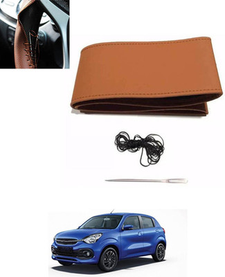 MSNP Hand Stiched Steering Cover For Maruti Celerio(Tan, Leatherite)