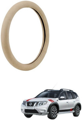 RKPSP Hand Stiched Steering Cover For Universal For Car Terrano(Beige, Leatherite)