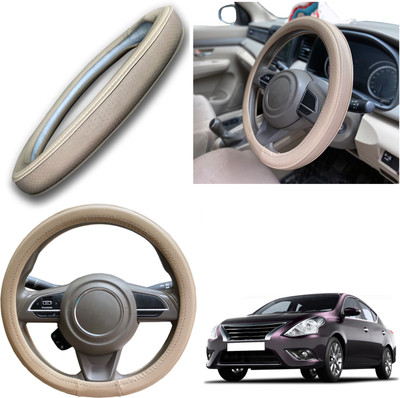 PEEPS STORE Steering Cover For Nissan Sunny(Black, Leatherite)