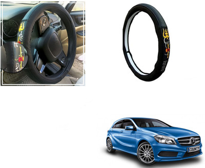 Automotive Prist Steering Cover For Mercedes Benz A-Class(Black, Leatherite)