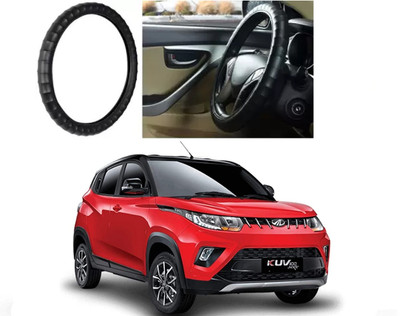 Shubh Auto Hand Stiched Steering Cover For Mahindra KUV 100(Black, Leatherite)