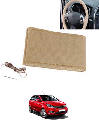 MATIES Hand Stiched Steering Cover For Tata Bolt(Beige, Leatherite)