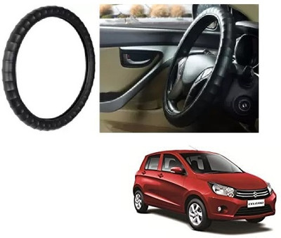 Shubh Auto Hand Stiched Steering Cover For Maruti Celerio(Black, Leatherite)