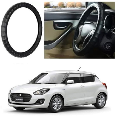 Shubh Auto Hand Stiched Steering Cover For Maruti Swift(Black, Leatherite)