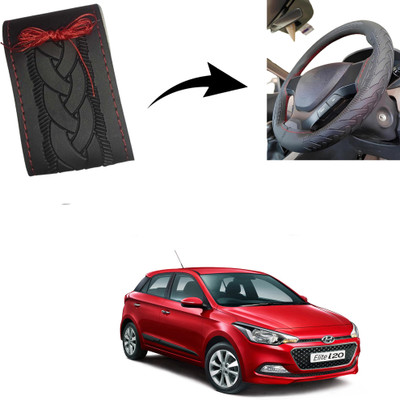 Autoinnovation Hand Stiched Steering Cover For Hyundai Elite i20(Black, Leather)