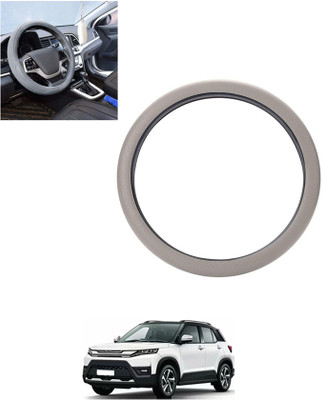 monolive Hand Stiched Steering Cover For Universal For Car WagonR Stingray(Silver, Leatherite)