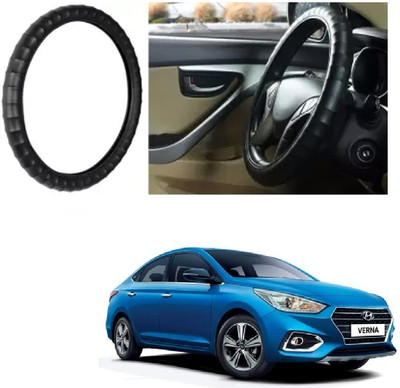 Shubh Auto Hand Stiched Steering Cover For Hyundai Verna(Black, Leatherite)