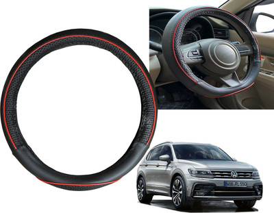 PEEPS STORE Steering Cover For Volkswagen NA(Black, Red, Leatherite)