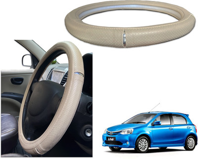 PEEPS STORE Steering Cover For Toyota Etios Liva(Black, Red, Leatherite)
