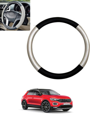 MSNP Steering Cover For Volkswagen Universal For Car(Silver,Black, Leatherite)