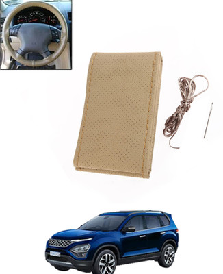 ABJD Hand Stiched Steering Cover For Tata Safari(Beige, Leatherite)