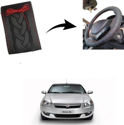 Autoinnovation Hand Stiched Steering Cover For Fiat Universal For Car(Black, Leather)