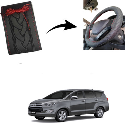 Autoinnovation Hand Stiched Steering Cover For Toyota Innova(Black, Leather)