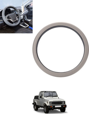 monolive Hand Stiched Steering Cover For Universal For Car Gypsy King(Silver, Leatherite)