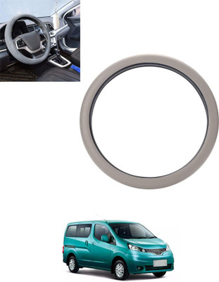 monolive Hand Stiched Steering Cover For Nissan Evalia(Silver, Leatherite)