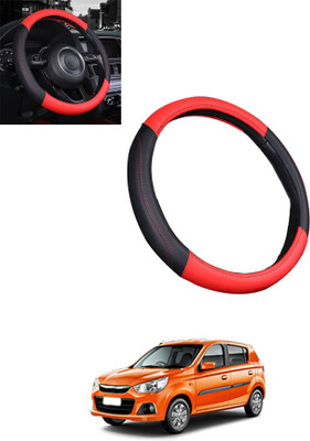 monolive Steering Cover For Universal For Car Alto K10(Red, Black, Leatherite)
