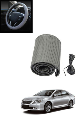 MATIES Hand Stiched Steering Cover For Toyota Camry(Grey, Leatherite)