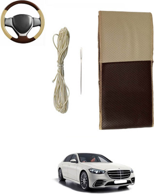MSNP Hand Stiched Steering Cover For Audi S4(Beige, Brown, Leatherite)