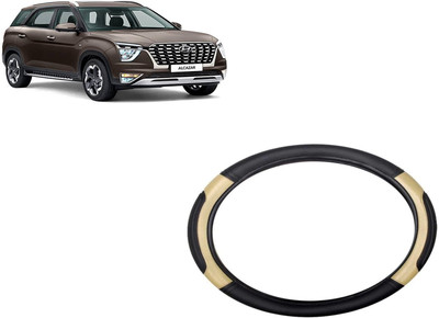HOTRENZ Steering Cover For Hyundai Creta(Steering Cover For Hyundai Alcazar Black,Beige, Leatherite)