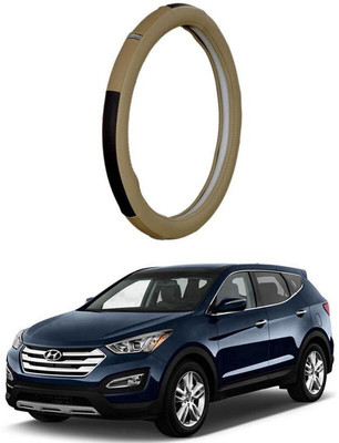 AUTO PEARL Steering Cover For Hyundai SantaFe(Beige, Leatherite)