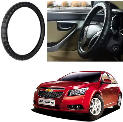 Shubh Auto Hand Stiched Steering Cover For Chevrolet Cruze(Black, Leatherite)