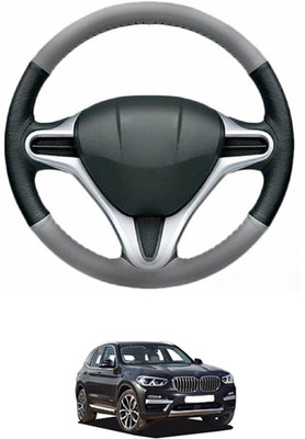 MATIES Steering Cover For BMW X3(Grey, Black, Leather)