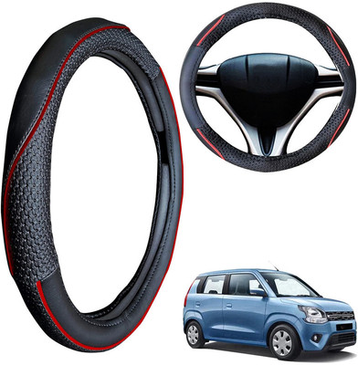 PEEPS STORE Steering Cover For Maruti WagonR(Black, Leatherite)