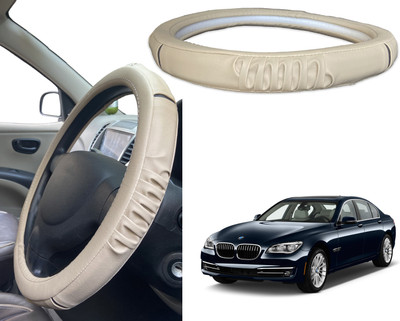 PEEPS STORE Steering Cover For BMW 7 Series(Black, Red, Leatherite)