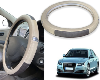 PEEPS STORE Steering Cover For Audi A8(Red, Black, Leatherite)