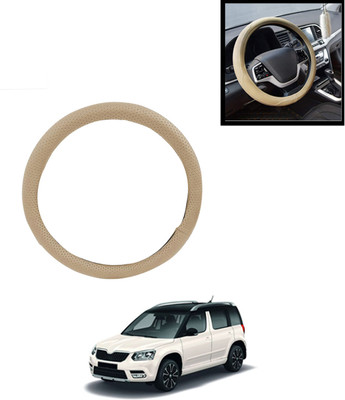 AYW Steering Cover For Skoda Yeti(Beige, Leatherite)