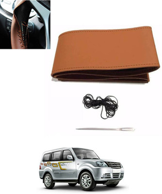 ABJD Hand Stiched Steering Cover For Suzuki Sumo Grande(Tan, Leatherite)