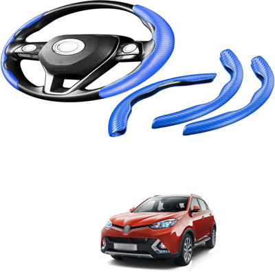 Pecunia Steering Cover For Universal For Car Universal For Car(Carbon Fiber Blue, Polyurethane)