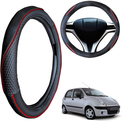 PEEPS STORE Steering Cover For Daewoo Matiz(Black, Leatherite)