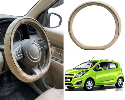 PEEPS STORE Steering Cover For Chevrolet Beat(Black, Leatherite)