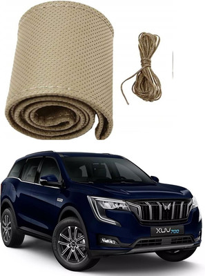 Arnejaa Hand Stiched Steering Cover For Mahindra XUV(Beige, Leather)