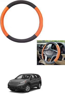 MATIES Steering Cover For Honda Universal For Car(Tan/Black, Leather)