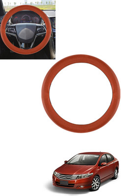 ABJD Steering Cover For Honda Universal For Car(Tan, Leatherite)
