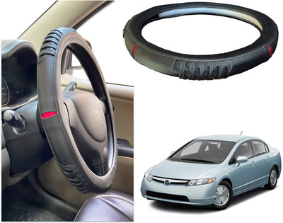 PEEPS STORE Steering Cover For Honda NA(Black, Red, Leatherite)