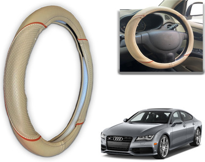 PEEPS STORE Steering Cover For Audi S7(Black, Red, Leatherite)
