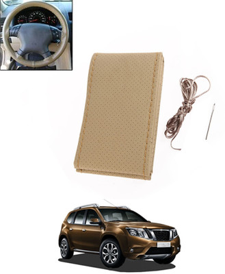 monolive Hand Stiched Steering Cover For Nissan Terrano(Beige, Leatherite)